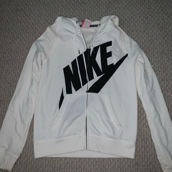 white nike zip up